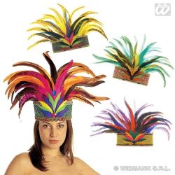 gorro plumas samba brasileña salsa en sevilla para carnaval original
