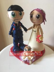 Fofucha pareja novios boda con niño