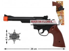 Pistola vaquero con placa