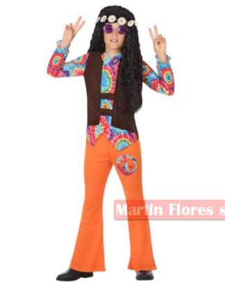 Disfraz hippie pantalón naranja