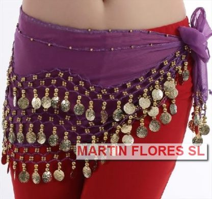 Pañuelo árabe monedas morado
