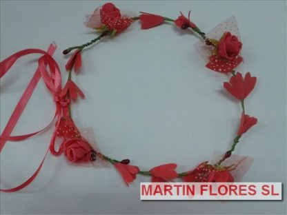 Diadema roja flores