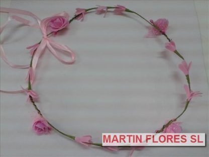 Diadema flores rosas