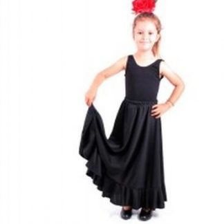 Falda negra ensayo flamenco infantil
