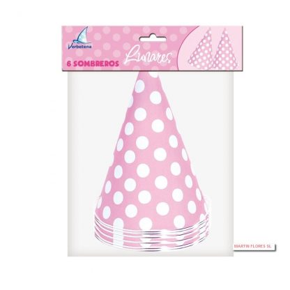6u gorros lunares rosas