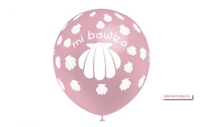 Globos mi bautizo rosa