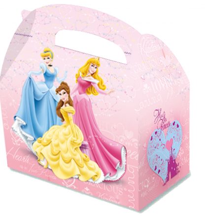 Caja cartón princesas rosa
