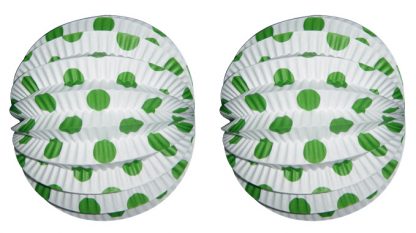 Farolillo blanco con lunar verde
