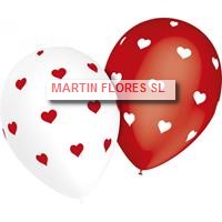 Globos serigrafia corazones 8u