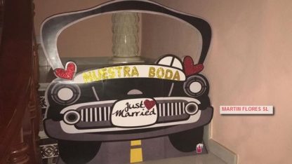 Photocall marco coche boda - Imagen 2