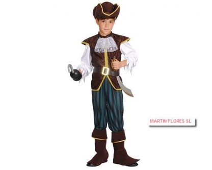Disfraz pirata pantalon azul rayas
