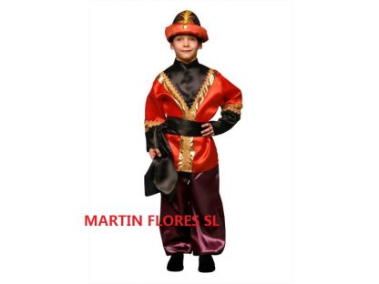 Disfraz paje real rojo infantil
