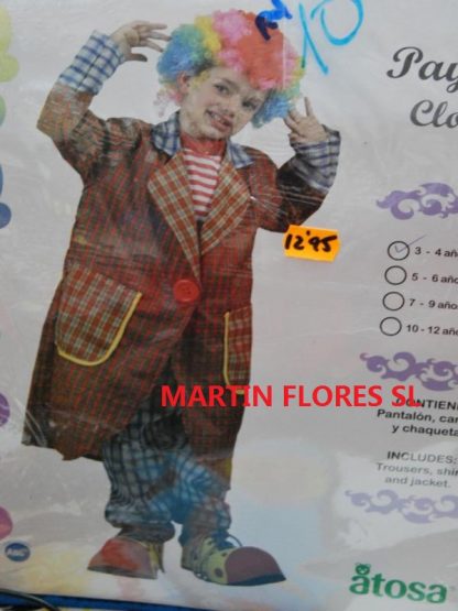 Disfraz payaso chaqueta infantil