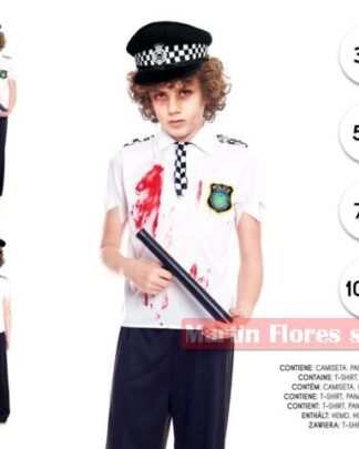 Disfraz policía zombie P
