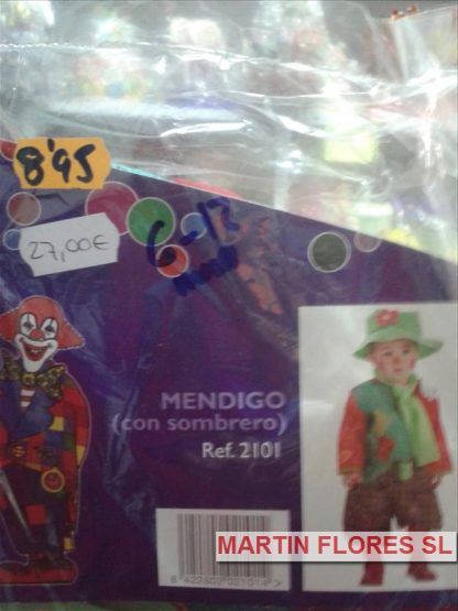 Disfraz payaso mendigo bebé