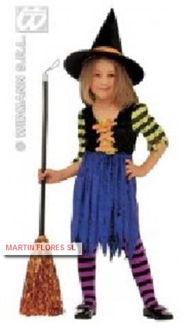 Disfraz bruja mangas rayas