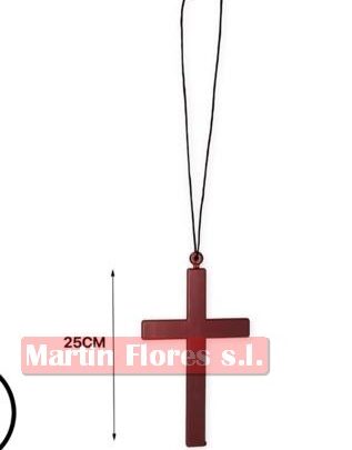 Colgante cruz grande marrón