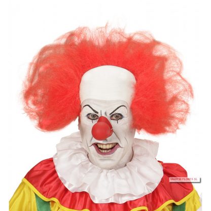 Peluca roja payaso con calva