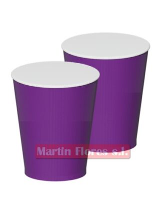 Vasos morado papel