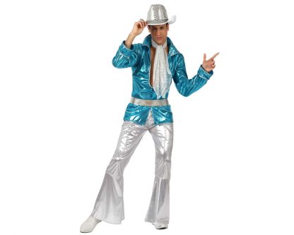Disfraz años 70´s hombre celeste