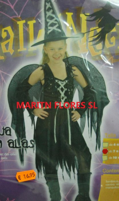 Disfraz bruja alas negras