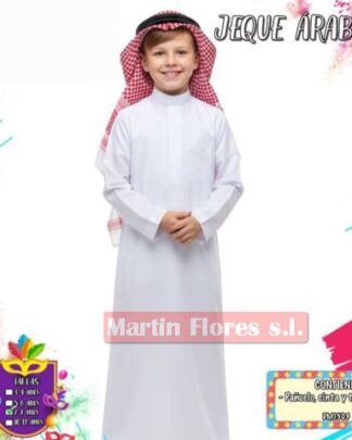 Disfraz jeque árabe blanco niño