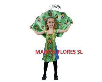 Disfraz pavo real niña
