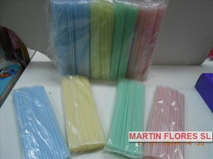 10pack Cañitas plastico colores