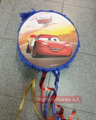 Piñata 3D coche cars redonda