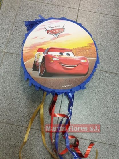 Piñata 3D coche cars redonda