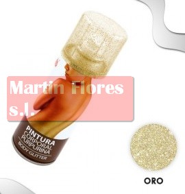 Spray laca piel purpurina dorada
