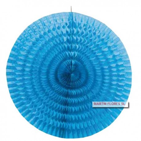 Abanico nido abeja celeste