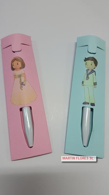 Recuerdo comunión bolígrafo blanco