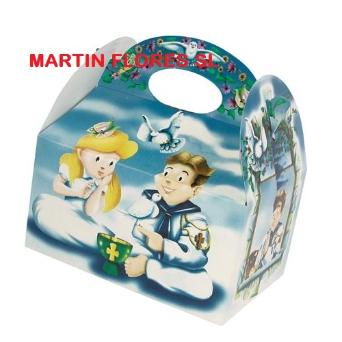 Caja cartón Comunión palomas