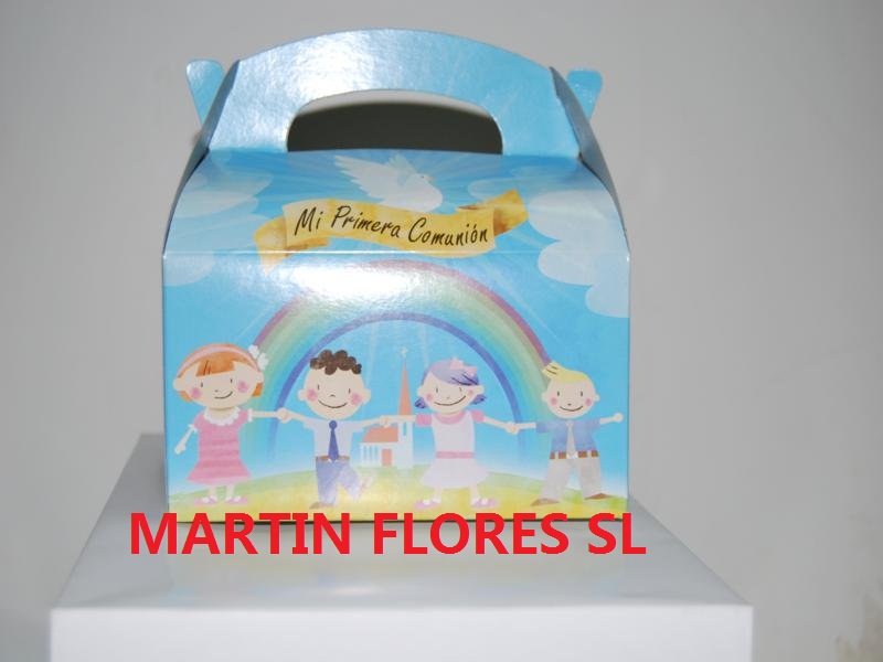 Caja carton Comunion Arco Iris