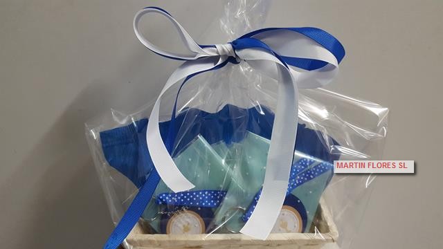 Canasta llaveros azul cáliz comunión