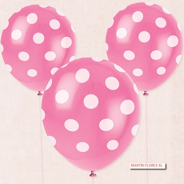 Globo rosa lunares grandes