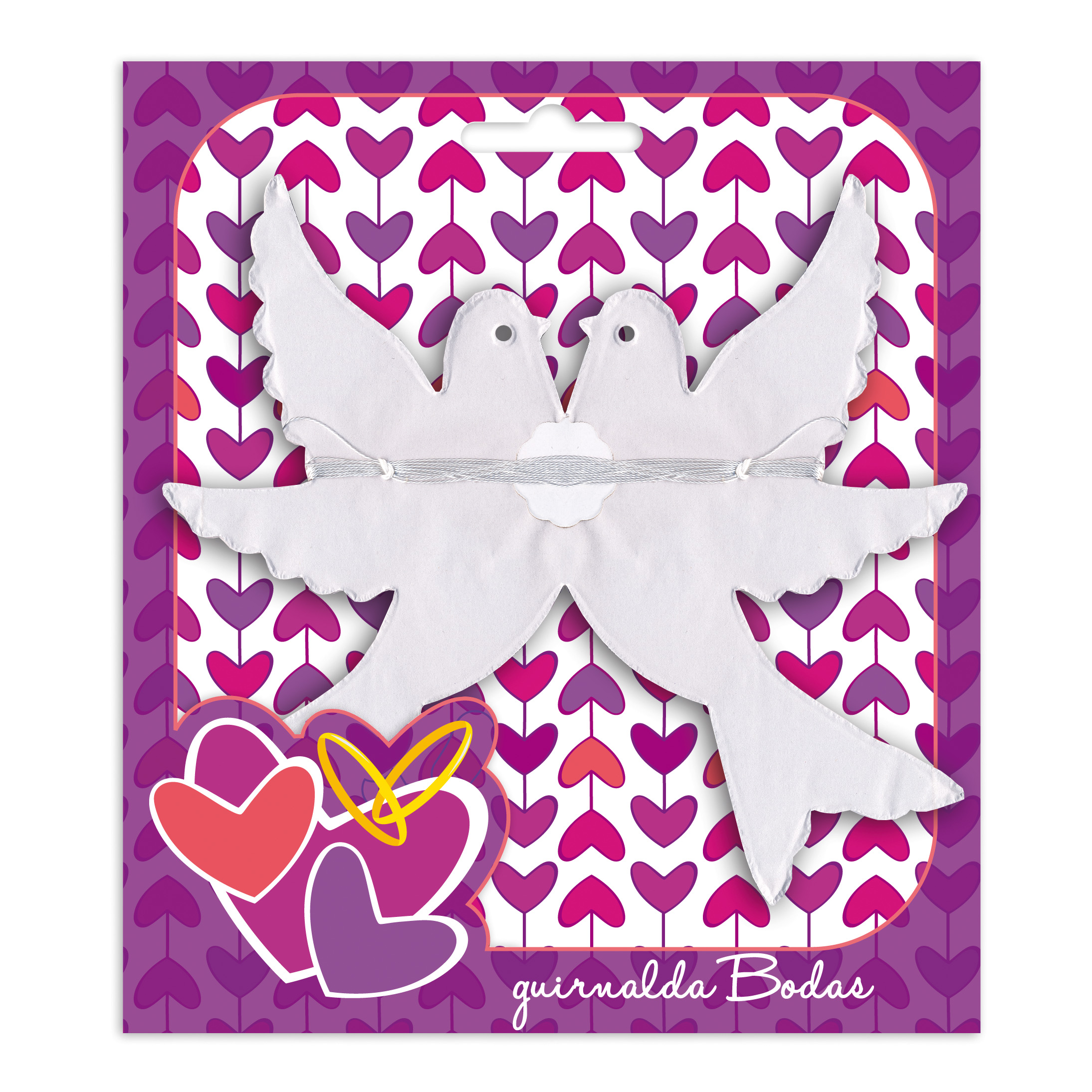 Guirnalda blanca palomas