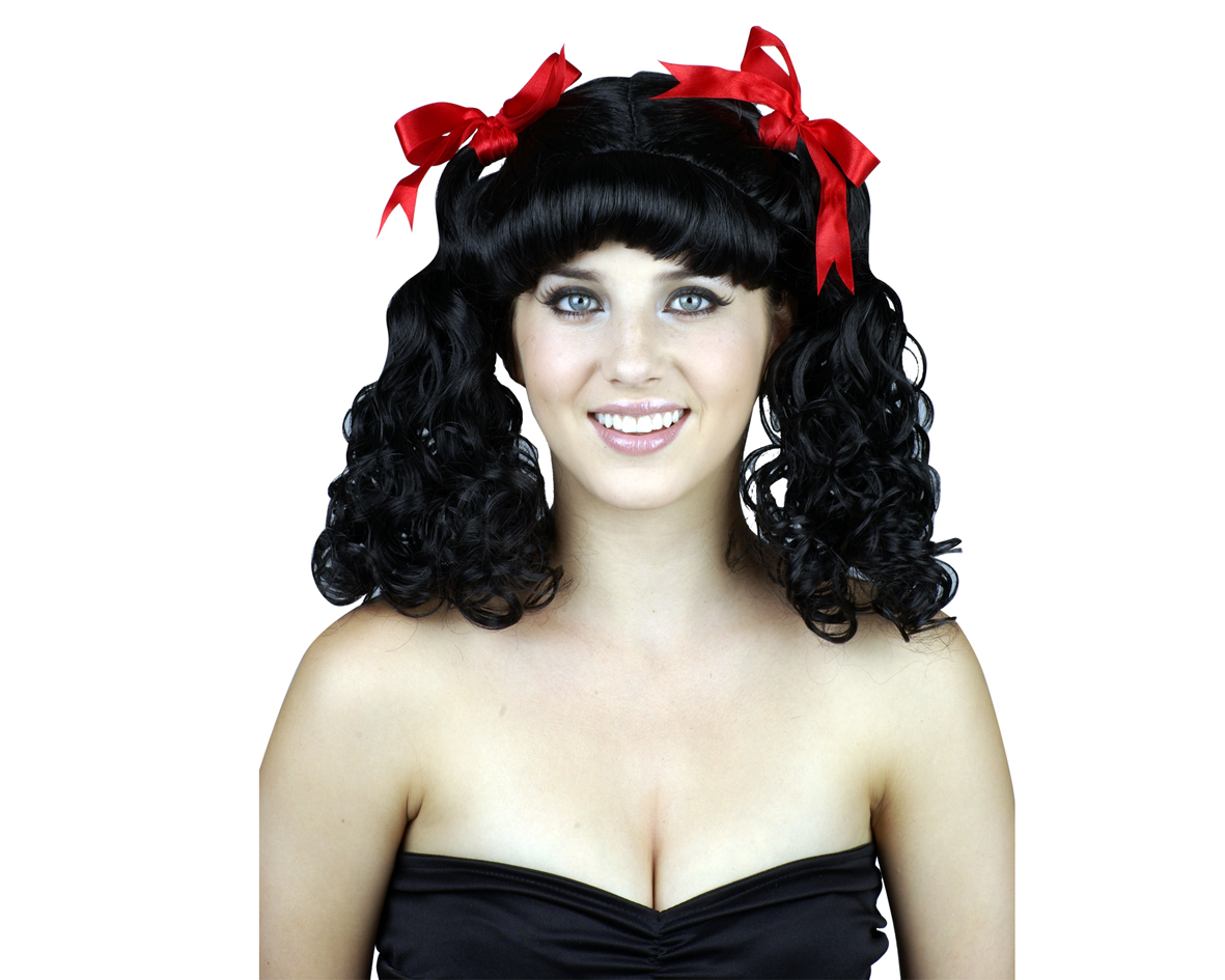 Peluca coletas morena