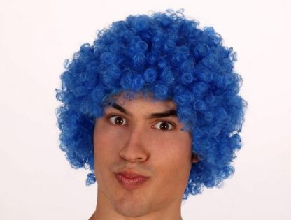 Peluca payaso básica rizos azul