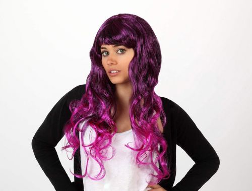 Peluca bucles morados