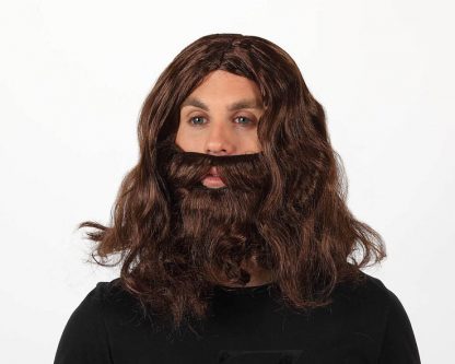 Peluca rey marron y barba