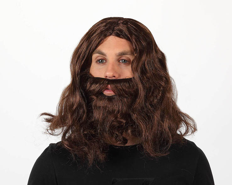 Peluca rey marron y barba