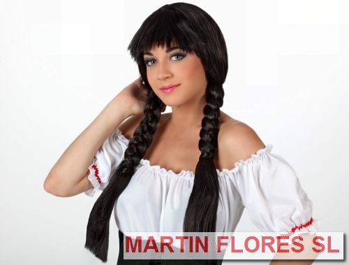 Peluca negra trenzas