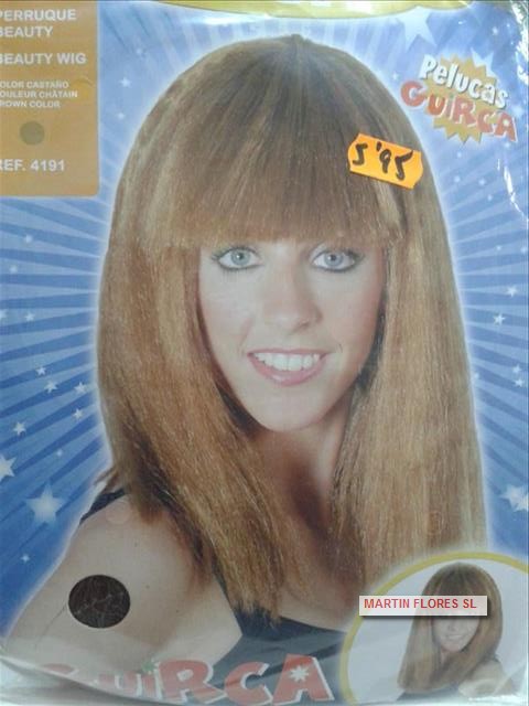 Peluca  morena media melena