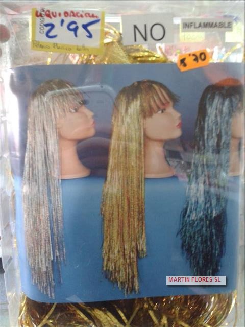 Peluca metalizada larga