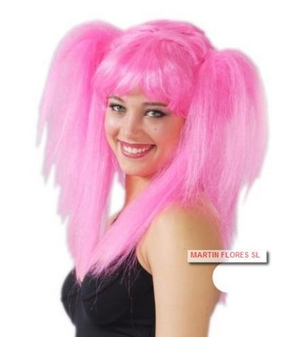 Peluca  color rosa colas
