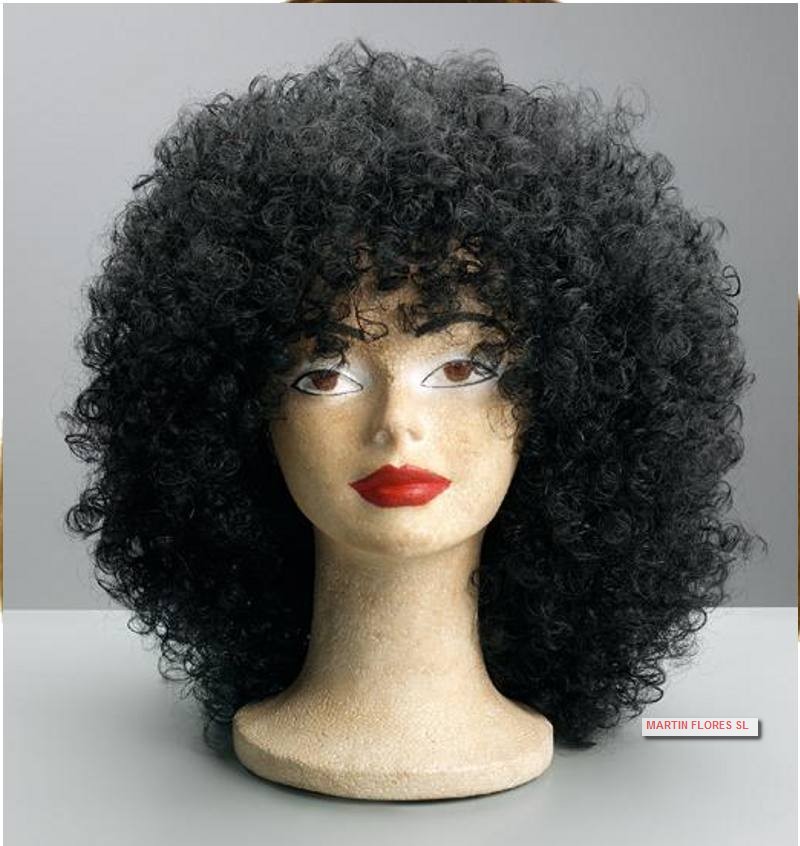 Peluca negra dancing afro