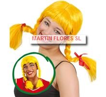 Peluca trenzas amarillas
