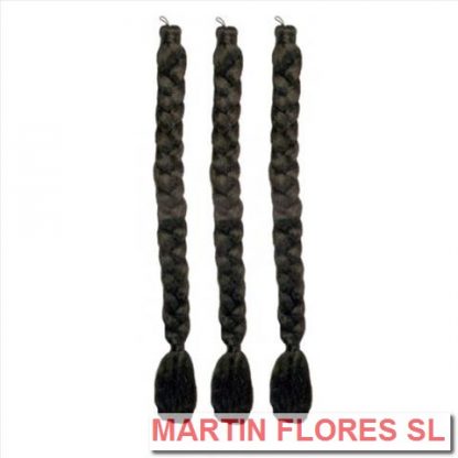 Postizo trenza larga negra